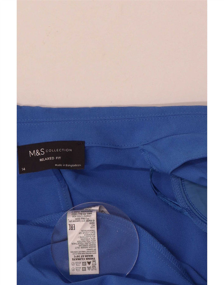 Marks & Spencer Chaqueta Blazer de Manga 3/4 para Mujer UK 44 Grande Azul