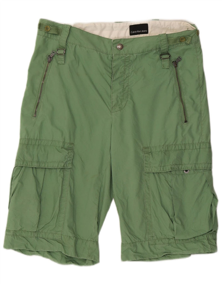 Pantalones cortos cargo para mujer Calvin Klein Jeans W32 verde medio