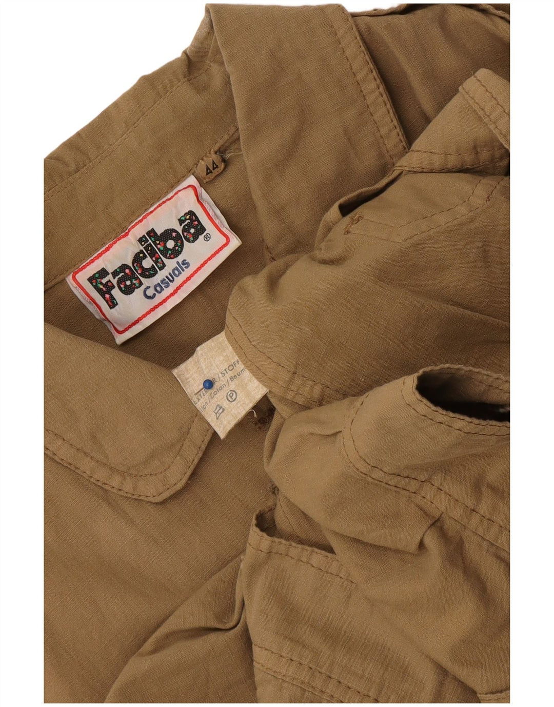 Faciba Chaleco utilitario extragrande para mujer IT 44 Algodón floral beige medio