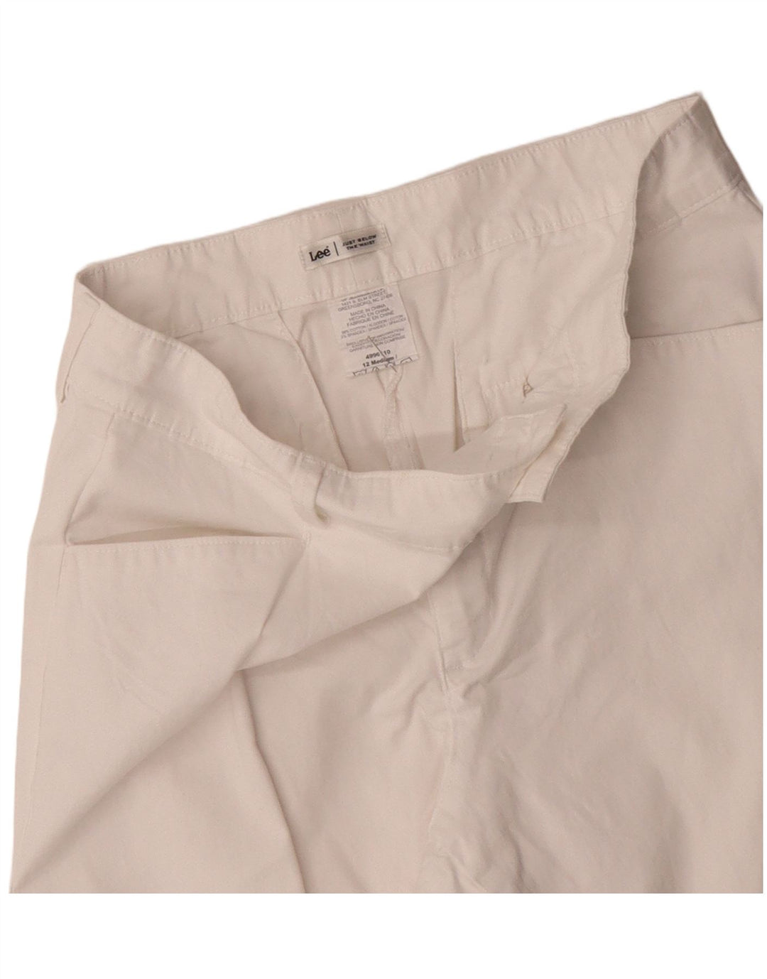Lee Pantalones Capri cónicos para Mujer US 12 Grande W34 L19 Algodón Blanco