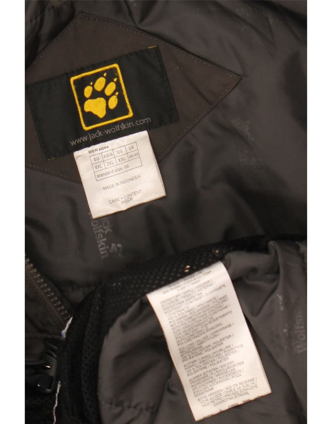 Jack Wolfskin Chaqueta cortavientos con capucha para hombre UK 46/48 2XL Gris Colorblock