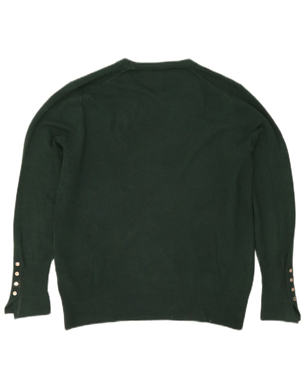 Zara Mujer Jersey Cuello Redondo Jersey UK 40 XL Viscosa Verde