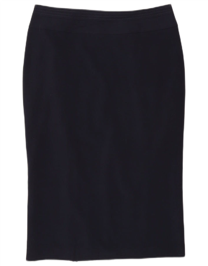 Marks & Spencer Falda lápiz para mujer UK 12 Medium W30 Poliéster azul marino