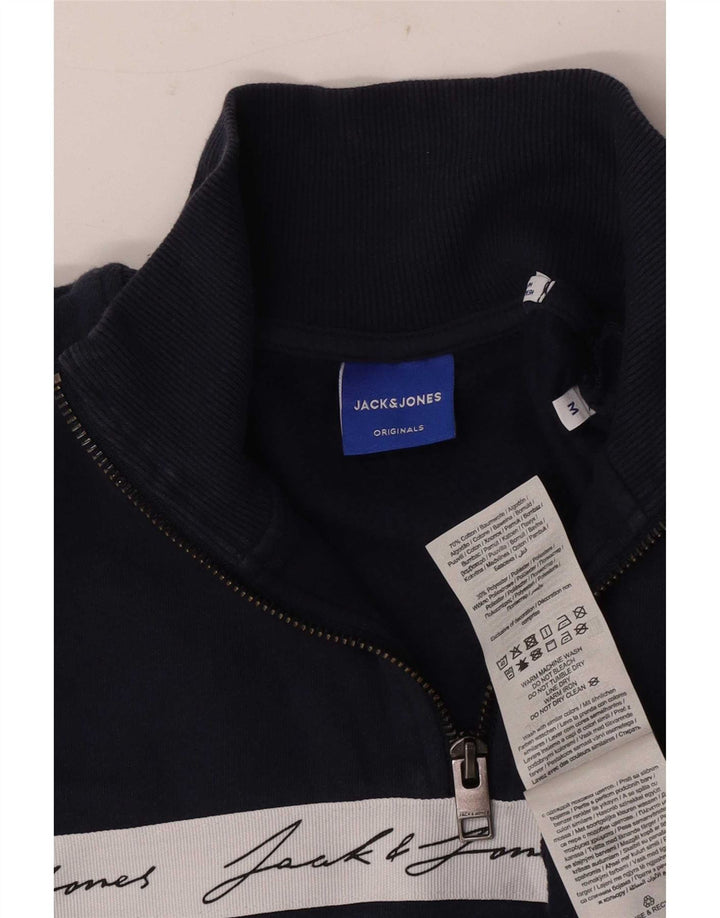 Jack & Jones Hombre Sudadera Gráfica Jumper Medium Azul Marino Colorblock