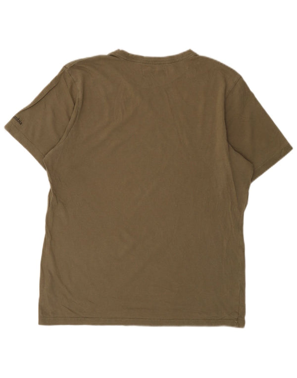Columbia Camiseta gráfica para hombre Top Small Khaki Cotton