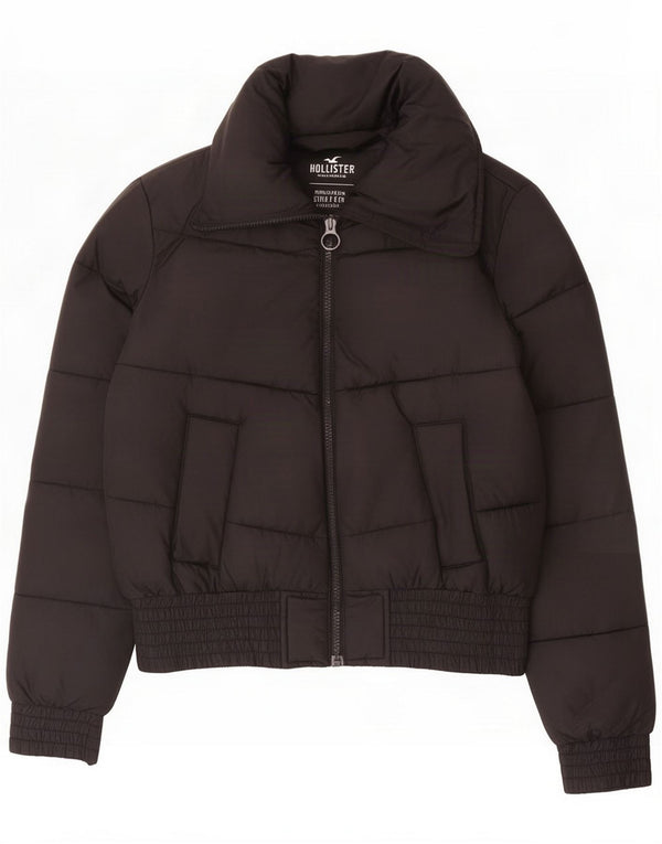Chaqueta acolchada extragrande Hollister para mujer UK 6 XS Poliéster negro