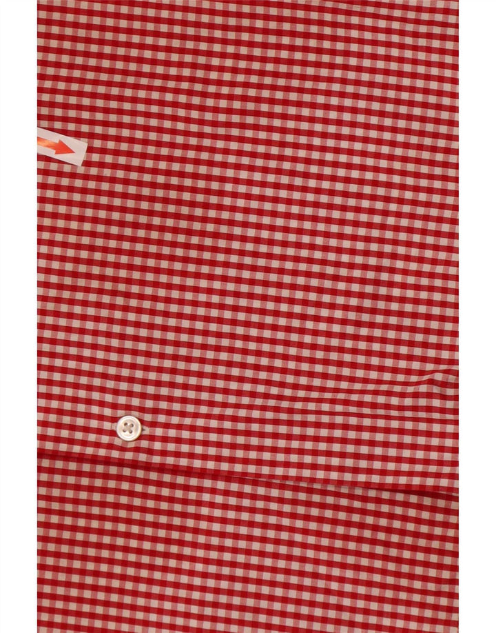 Hugo Boss Camisa de corte regular para hombre Talla 41 16 Algodón a cuadros rojo grande