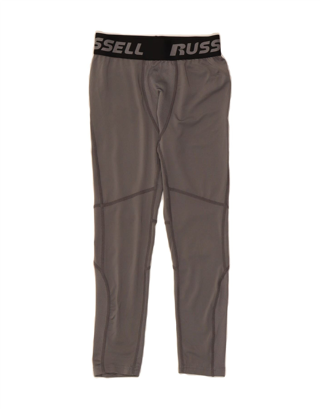 RUSSELL ATHLETIC Girls Graphic Leggings 10-11 Years Large  Grey Polyester Vintage Russell Athletic and Second-Hand Russell Athletic from Messina Hembry 