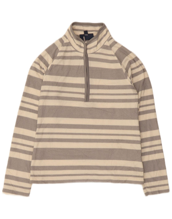 Jersey de forro polar con cuello y cremallera para mujer de Mountain Warehouse UK 40 Small Grey Stripes