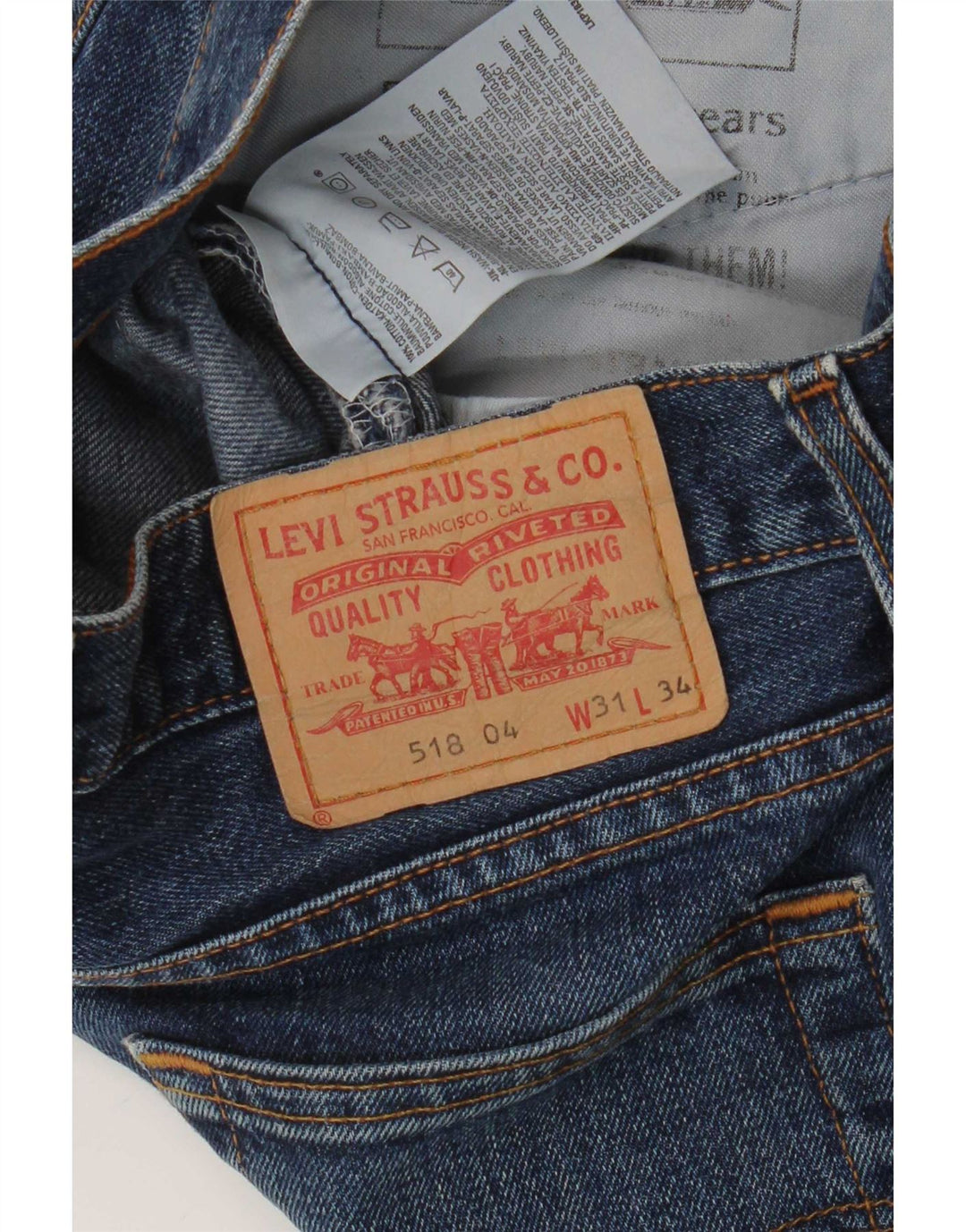 Levi's Hombre 518 Vaqueros Bootcut Desgastados W31 L30 Algodón Azul