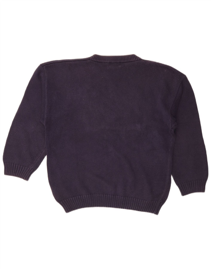 St. Bernard - Jersey de cuello redondo para hombre, talla grande, azul marino, rombos/diamante