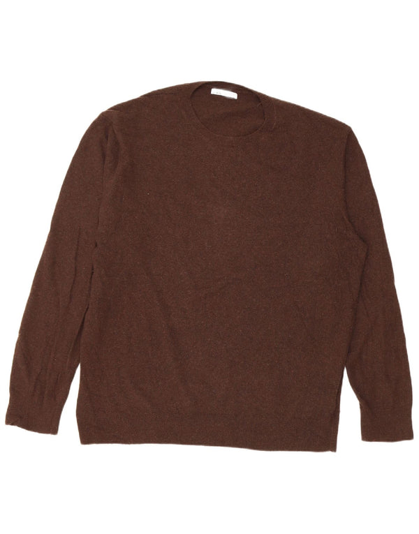 Zara - Jersey de cuello redondo para mujer, talla 40, talla grande, viscosa marrón