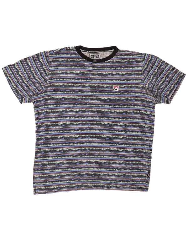 BILLABONG Camiseta gráfica para hombre Top 2XL Algodón a rayas azules