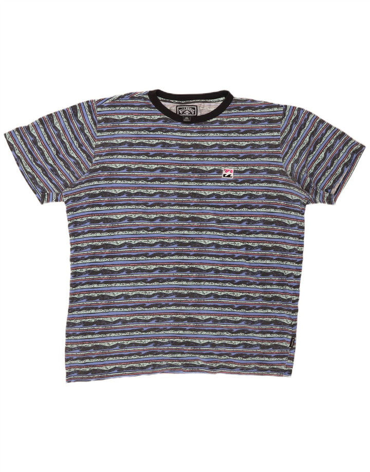 BILLABONG Camiseta gráfica para hombre Top 2XL Algodón a rayas azules
