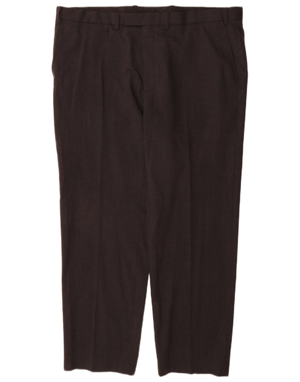 Marks & Spencer Pantalón de traje de corte regular para hombre W42 L31 Lana gris