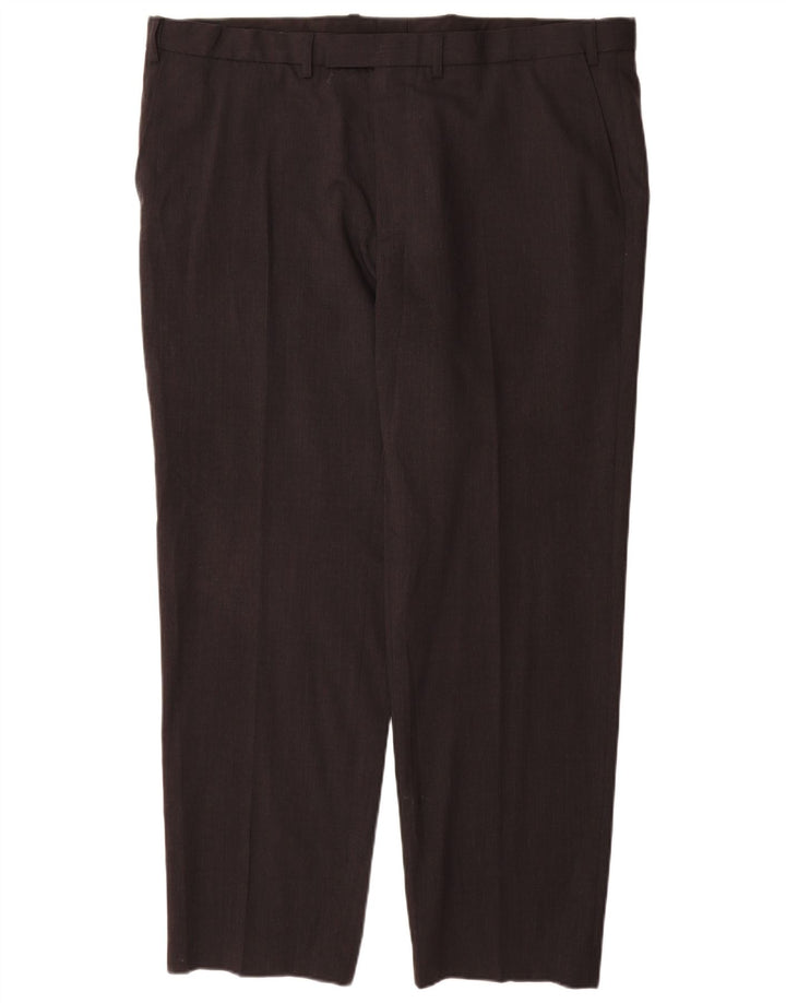 Marks & Spencer Pantalón de traje de corte regular para hombre W42 L31 Lana gris