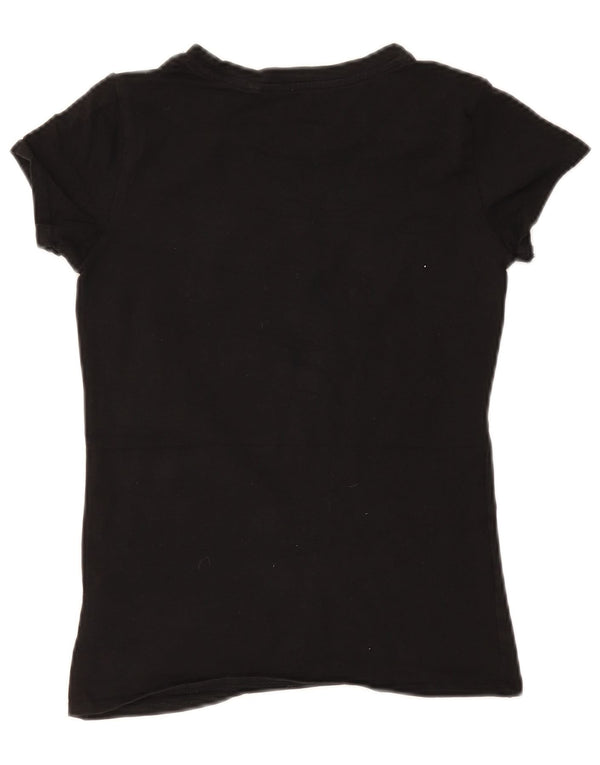 Guess Camiseta gráfica para mujer Top UK 8 Small Black Cotton