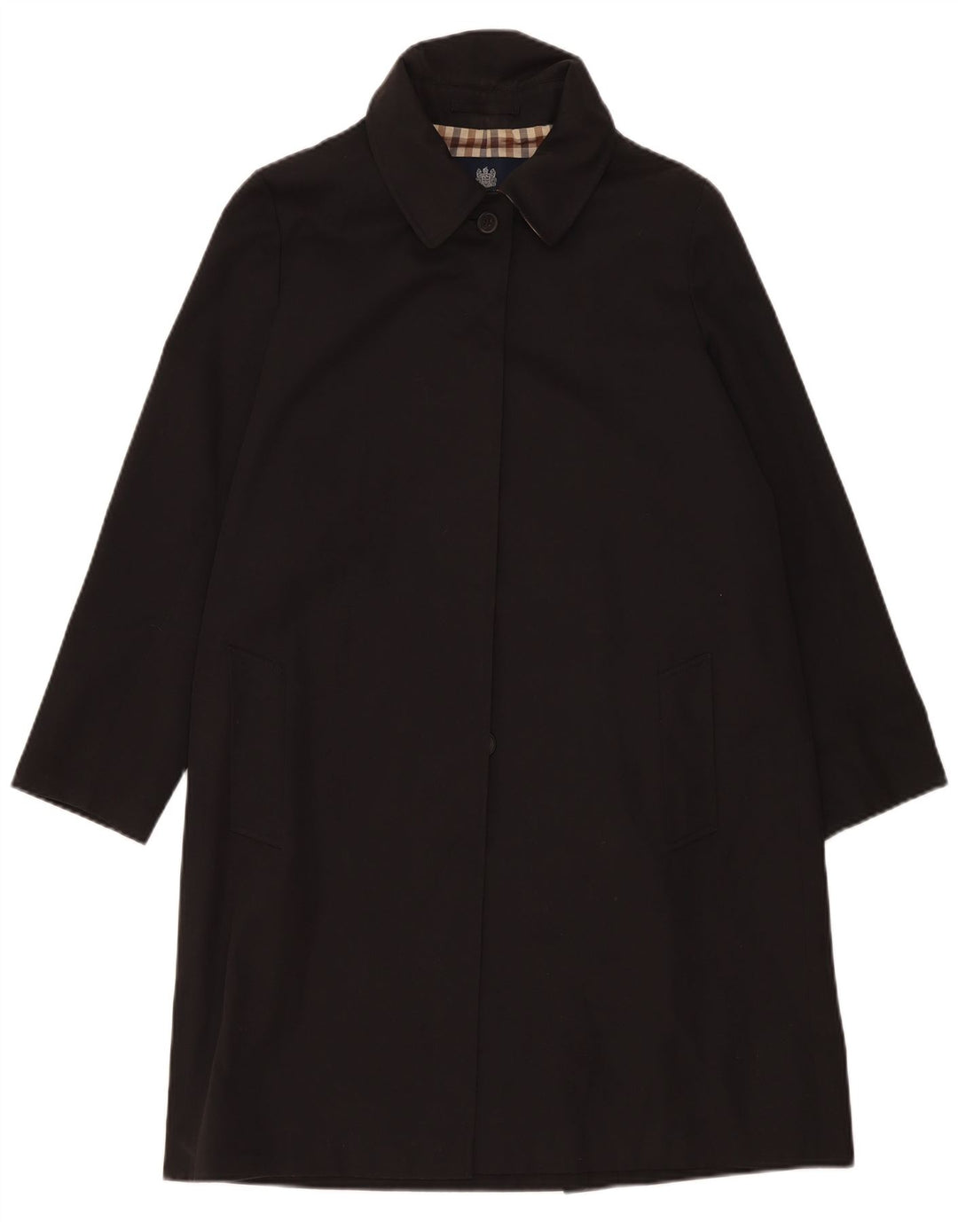 Aquascutum Abrigo para mujer UK 44 Grande Poliéster negro