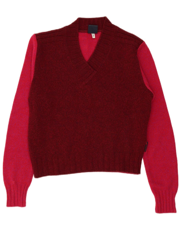 Dolce & Gabbana Jersey con cuello en V para mujer IT 44 Medium Borgoña