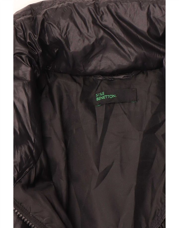 Benetton Chaqueta Acolchada Mujer UK 42 Mediana Negro