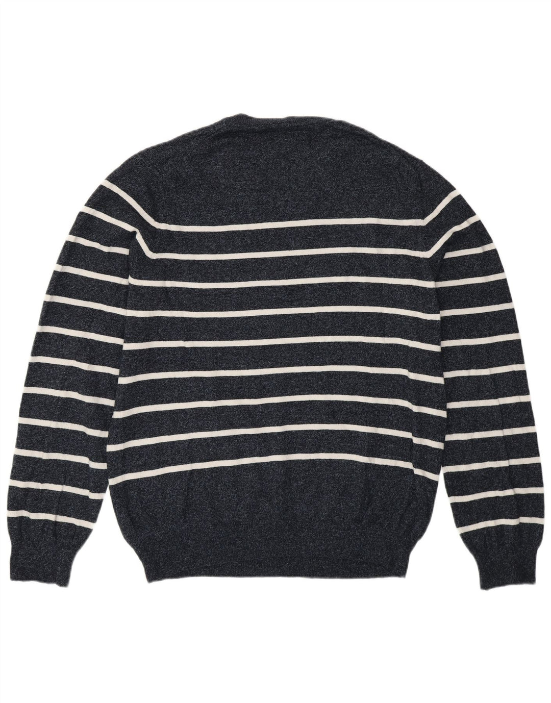 Marks & Spencer - Jersey de cuello redondo para hombre, talla grande, color azul marino a rayas