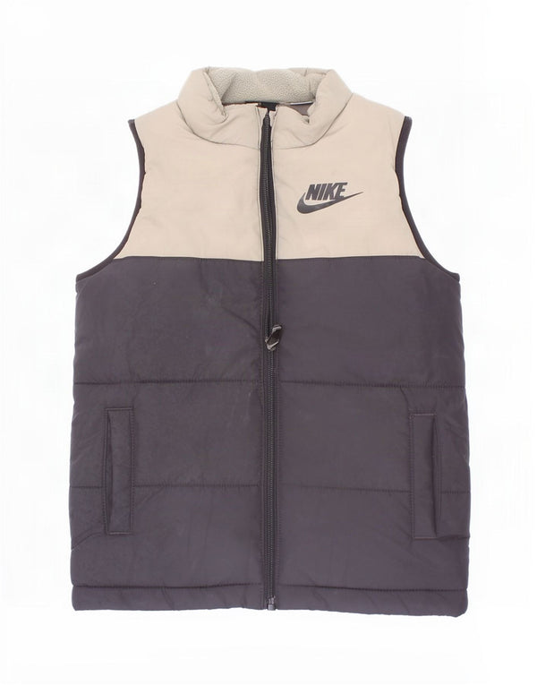 Nike Chaleco acolchado para niños de 4 a 5 años, talla pequeña, color negro, poliéster
