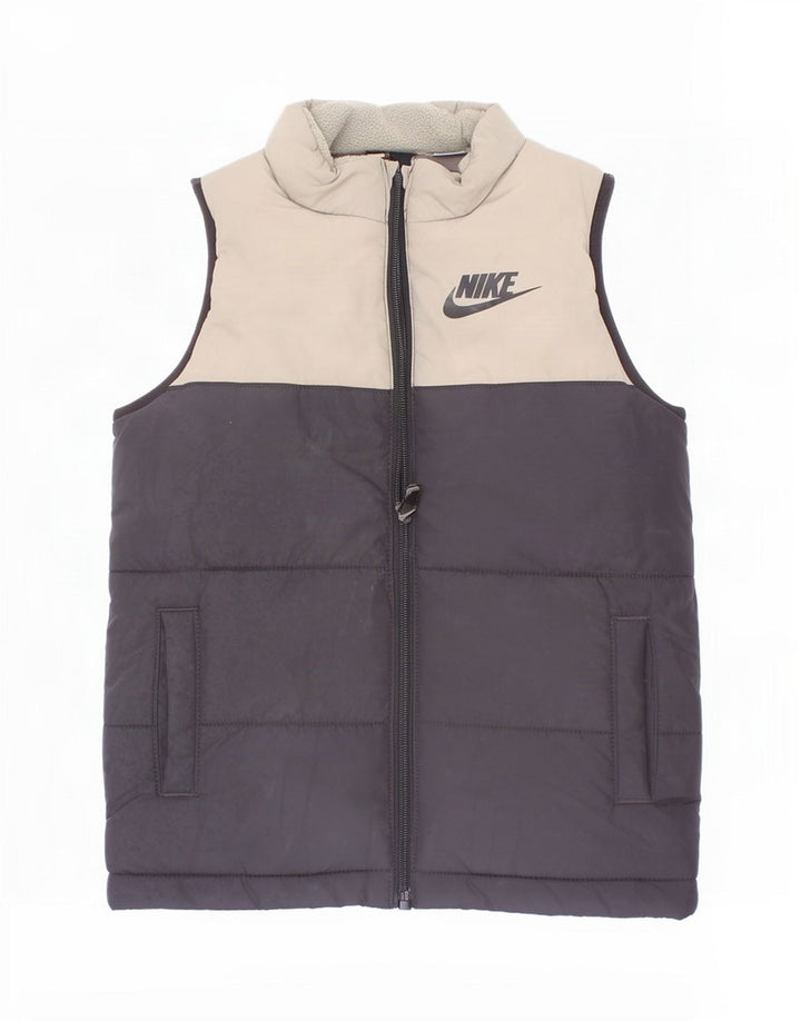 Nike Chaleco acolchado para niños de 4 a 5 años, talla pequeña, color negro, poliéster
