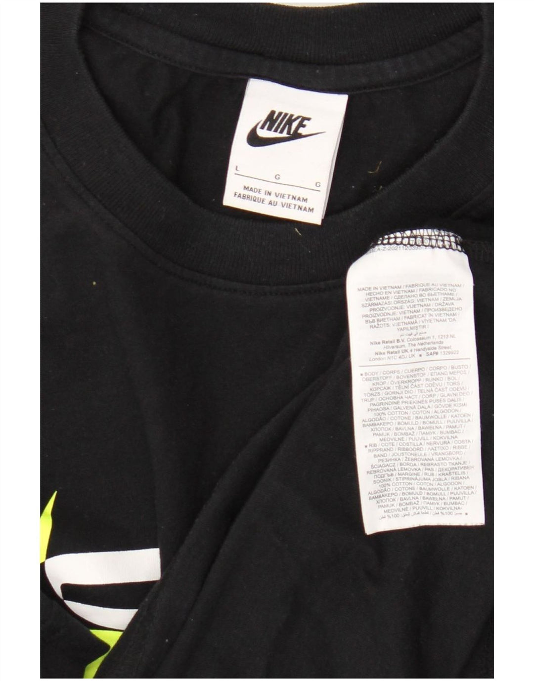 Nike - Camiseta gráfica para hombre, talla grande, algodón negro