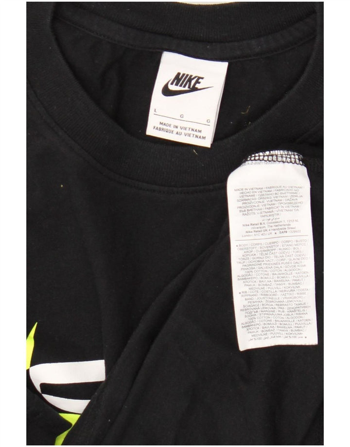 Nike - Camiseta gráfica para hombre, talla grande, algodón negro