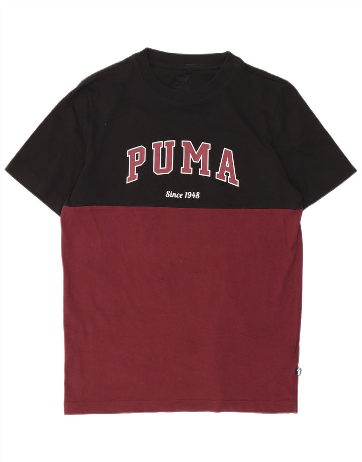 Puma Hombre Camiseta Gráfica Top Small Granate Colorblock Algodón