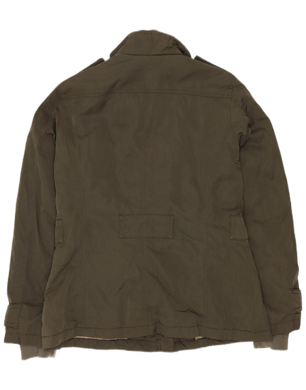 MASSIMO DUTTI Chaqueta militar para mujer UK 44 Poliéster caqui medio