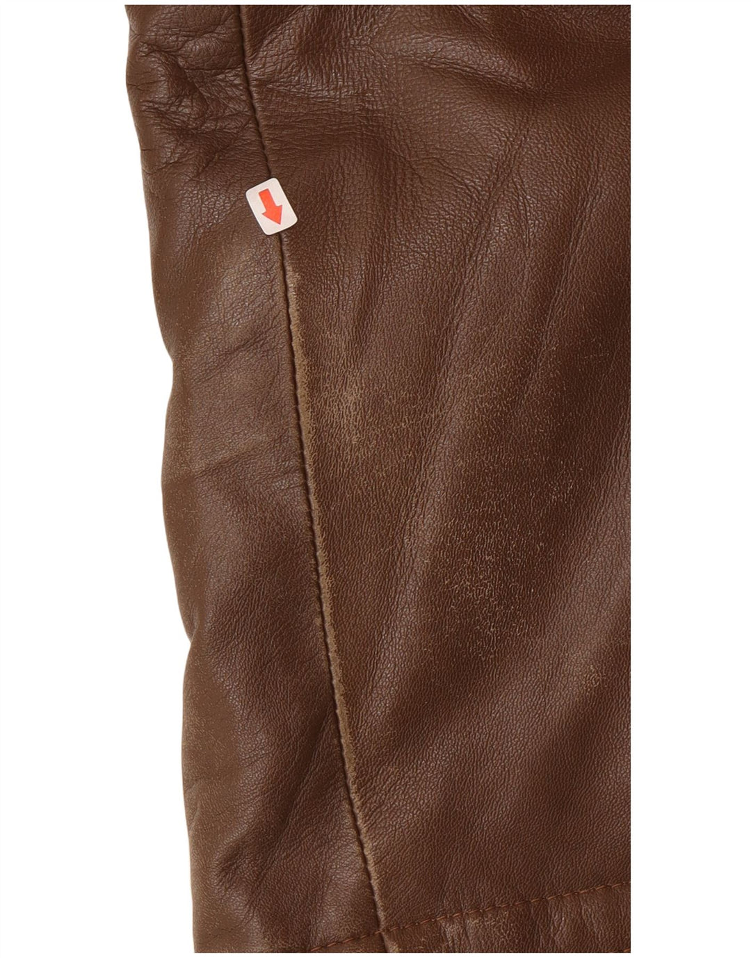 Abrigo de cuero vintage para mujer IT 46 cuero marrón grande