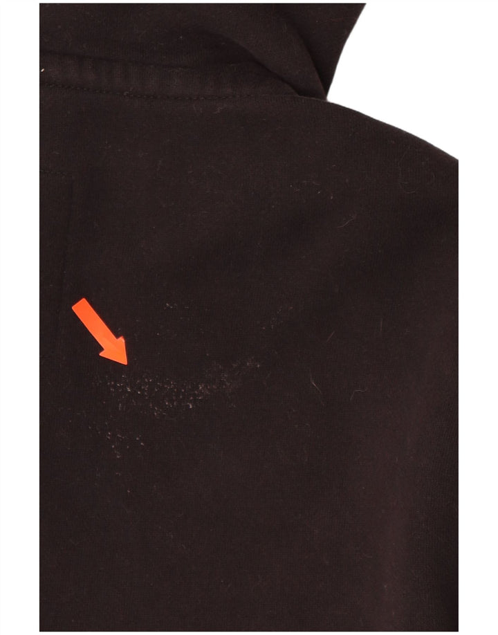 SUPERDRY Suéter con capucha y cremallera gráfica para hombre Pequeño Algodón negro