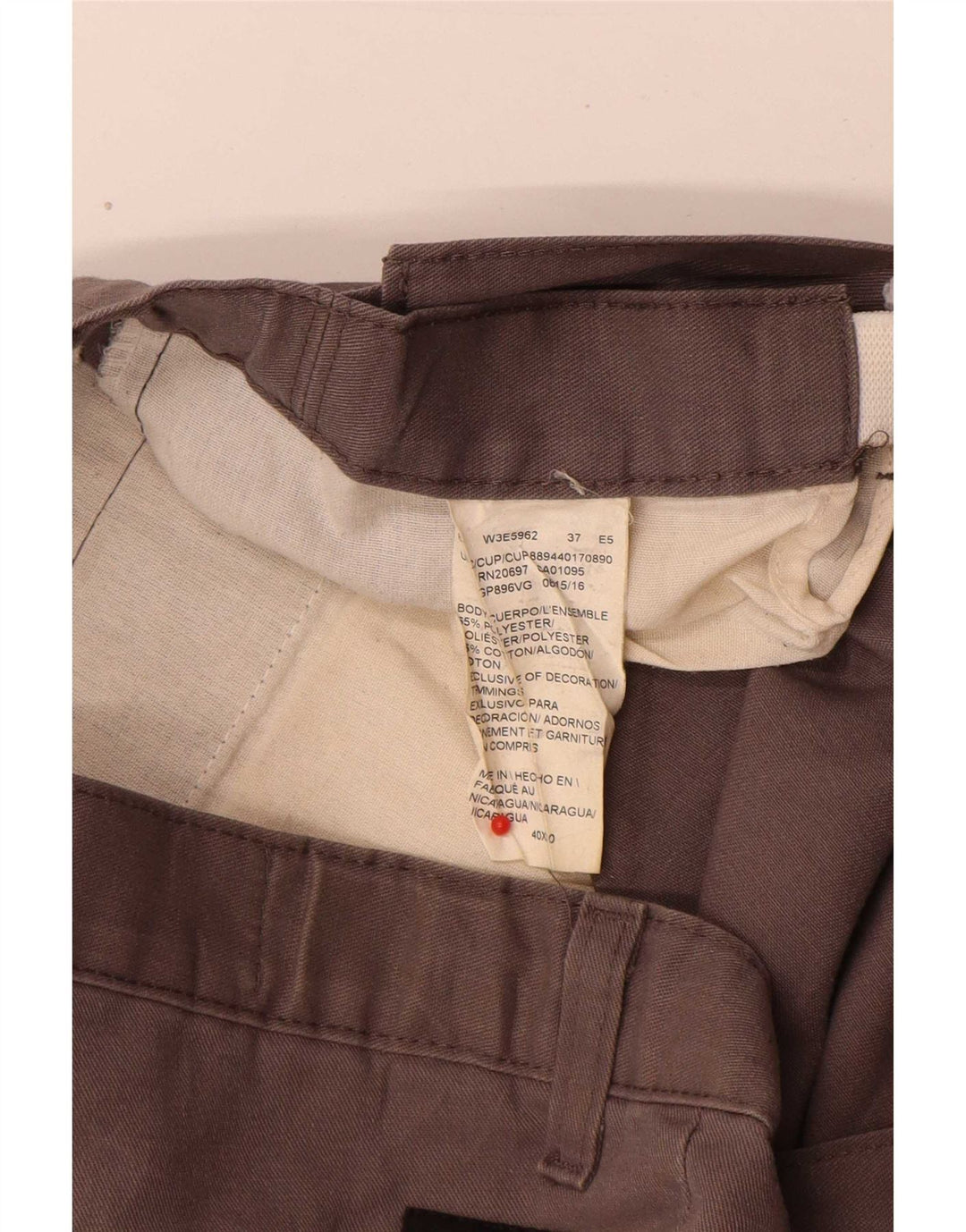 Dickies Pantalones cargo rectos para hombre W40 L30 Poliéster gris