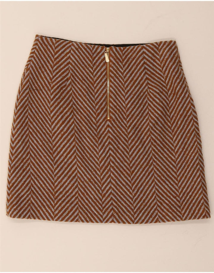 Marks & Spencer Minifalda para mujer UK 10 Small W30 Marrón Herringbone