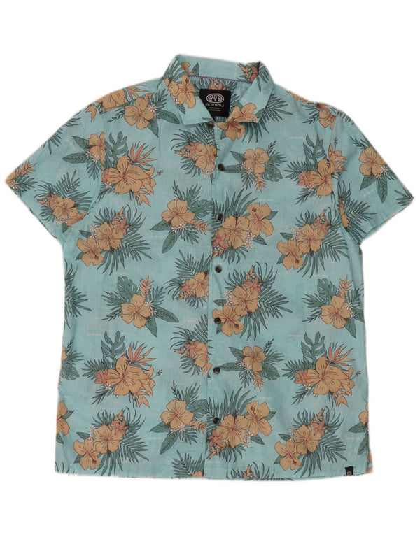 Camisa de manga corta para hombre Animal Azul medio Floral