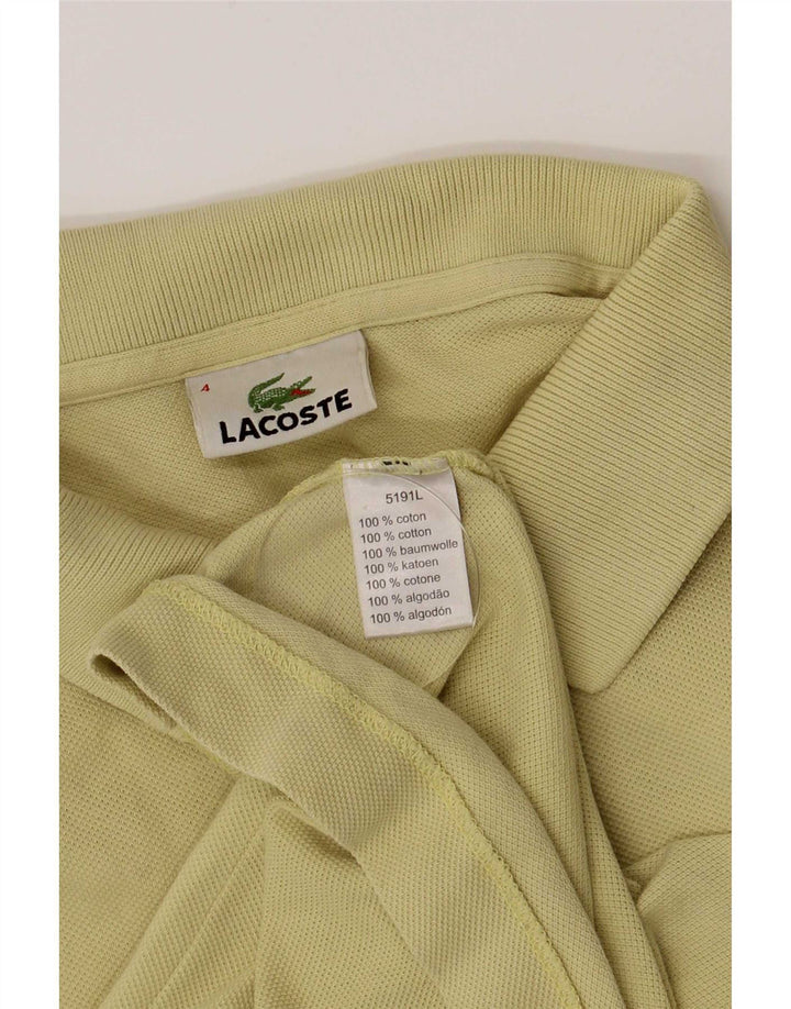 Lacoste Polo de ajuste regular para hombre talla 4 algodón amarillo mediano
