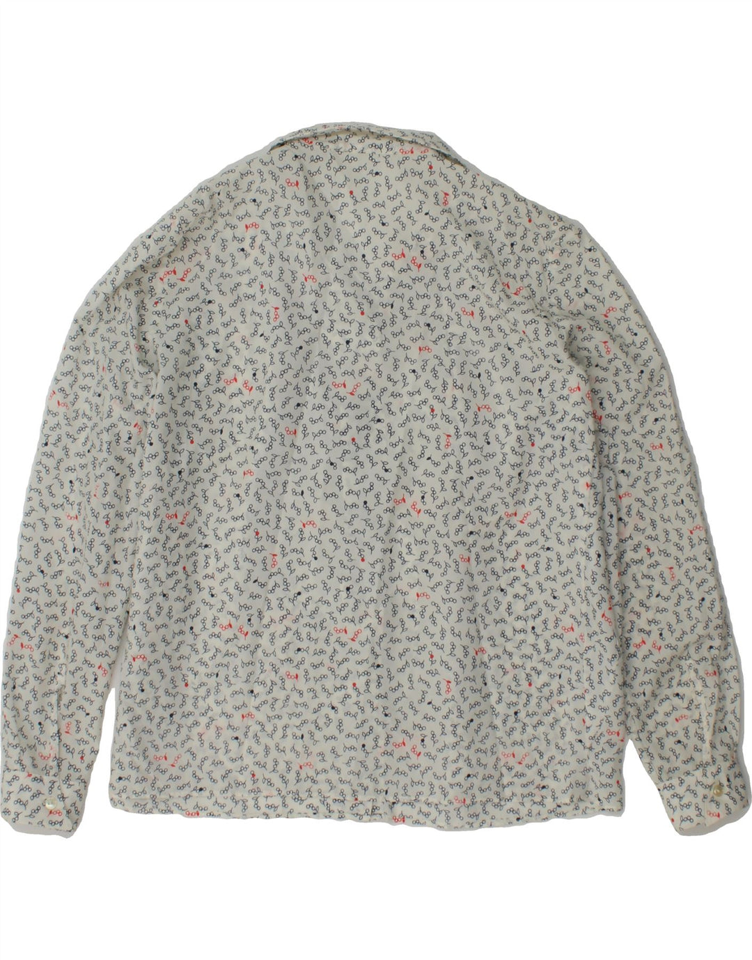VINTAGE Womens Shirt UK 16 Large White Floral Vintage Vintage and Second-Hand Vintage from Messina Hembry 