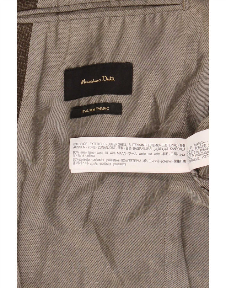 Massimo Dutti Chaqueta Blazer De 2 Botones Hombre EU 50 Lana Marrón Medio