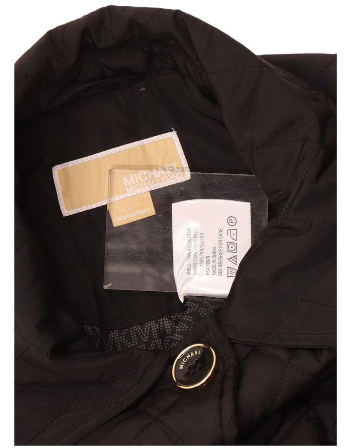 Michael Kors Abrigo acolchado para mujer Reino Unido 16 Grande Poliéster negro