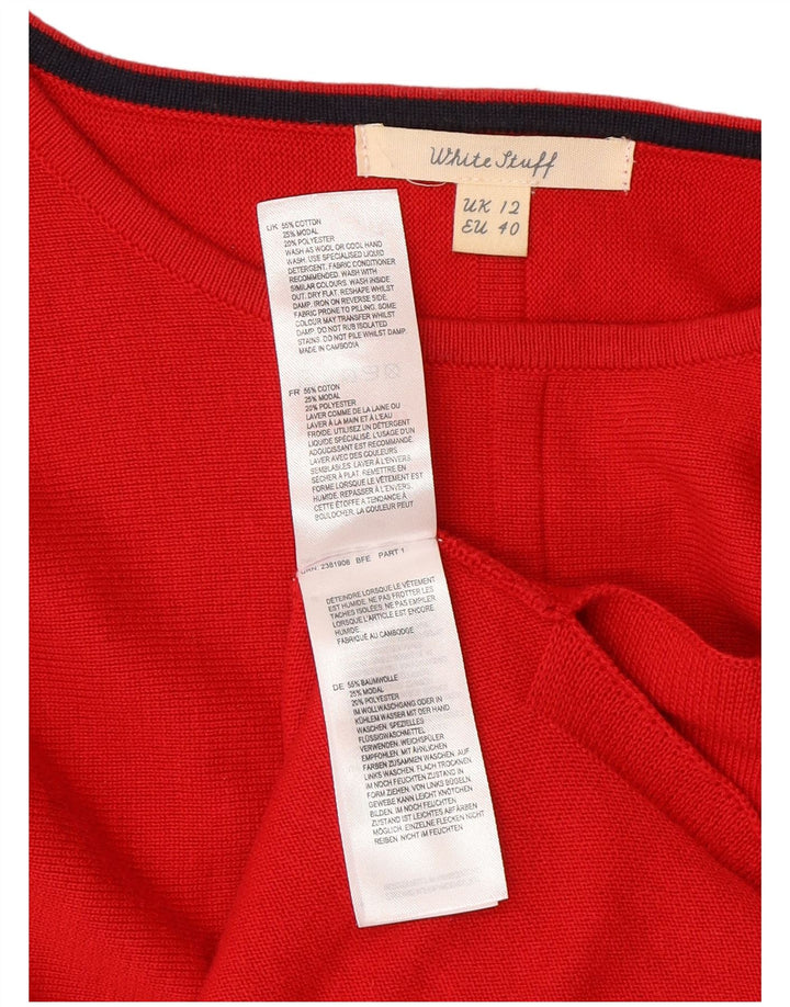 White Stuff Suéter tipo jersey para mujer con cuello barco UK 40 Algodón rojo mediano
