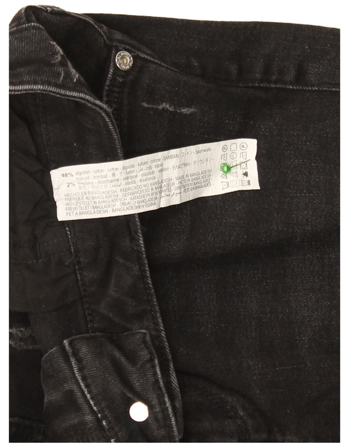 Zara Jeans ajustados desgastados para mujer EU 40 Medium W30 L27 Algodón negro