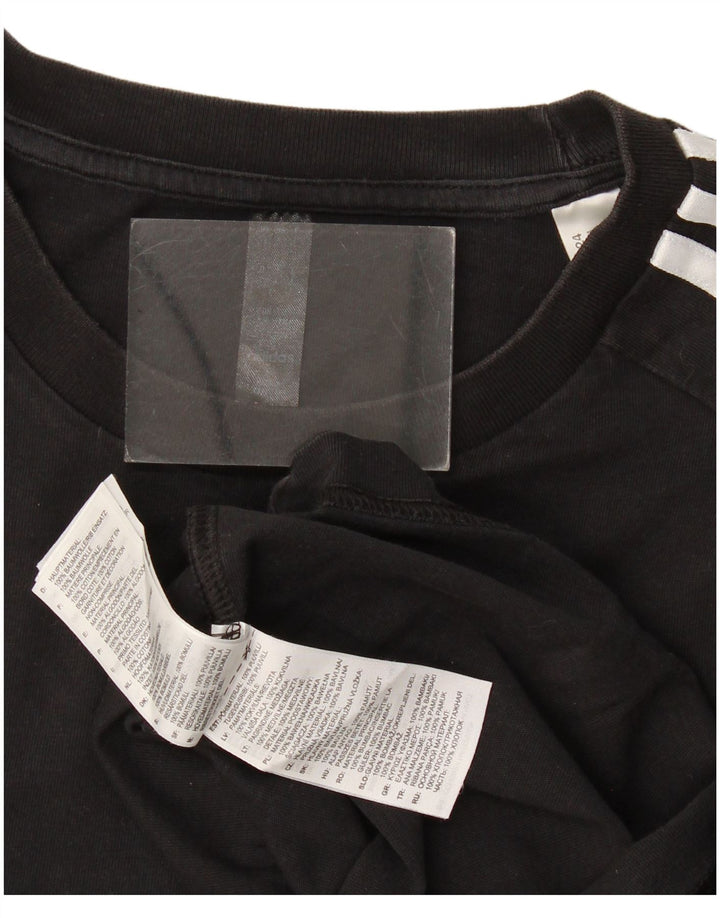 Adidas - Camiseta para hombre, talla grande, algodón negro