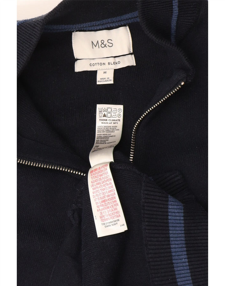 Marks & Spencer Suéter tipo cárdigan para hombre Poliéster azul marino mediano