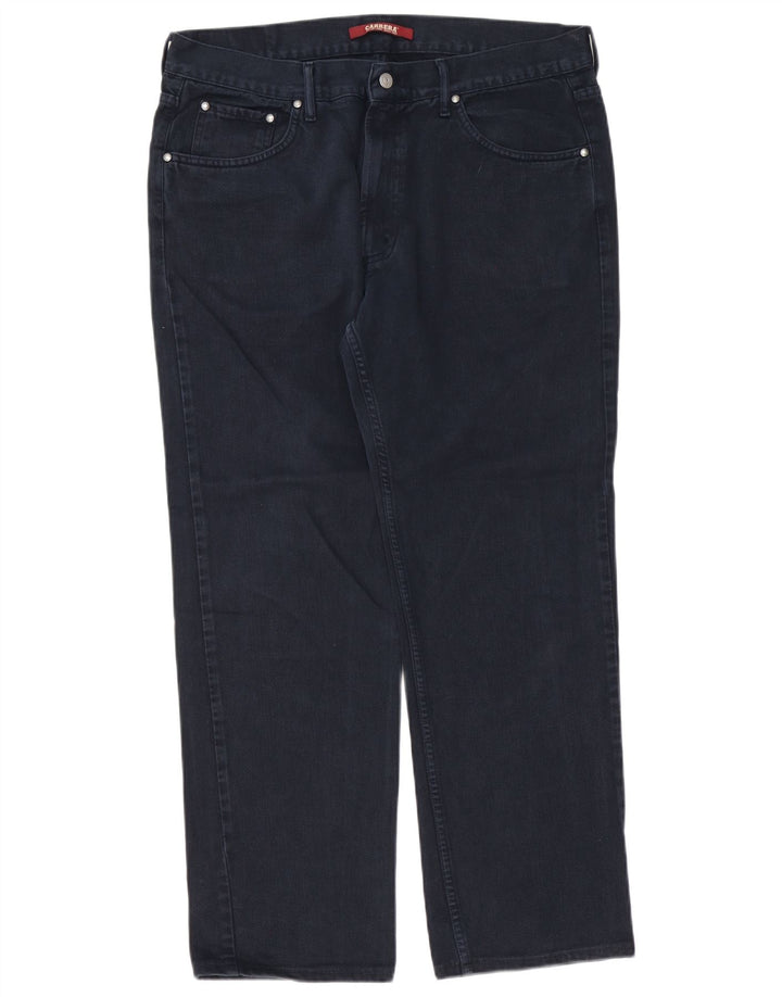 Carrera Jeans Rectos Para Hombre W38 L30 Algodón Azul Marino