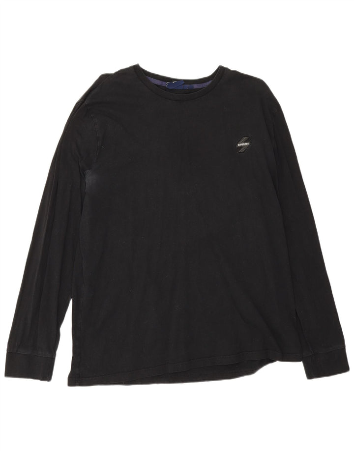 Superdry Hombre Top Manga Larga 2XL Negro