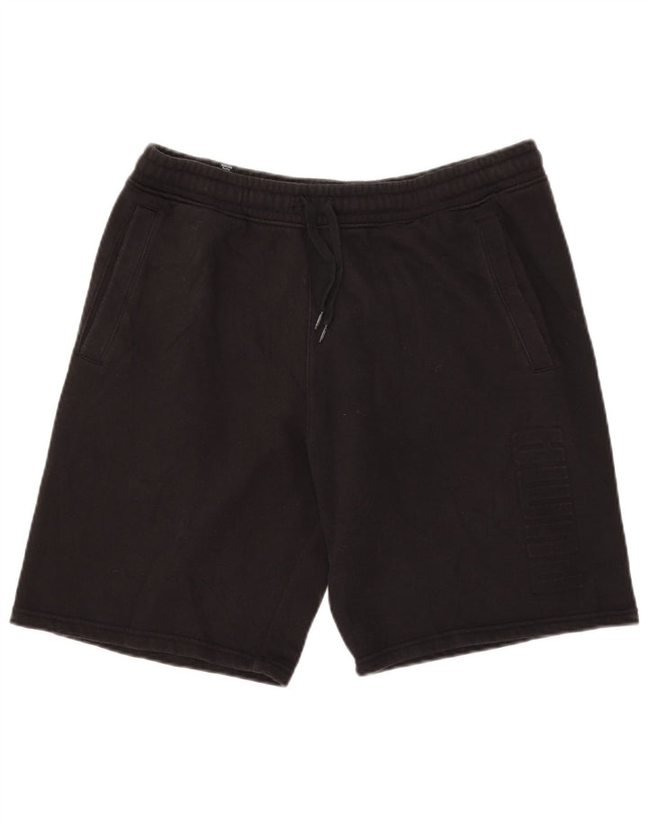 PUMA Pantalones cortos deportivos con gráficos para hombre, talla grande, negro