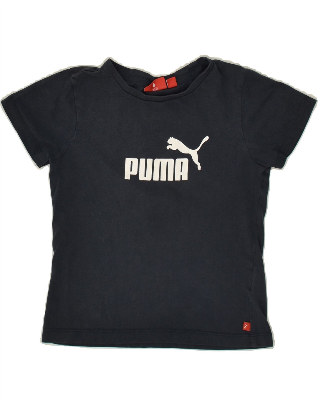 PUMA Boys Graphic T-Shirt Top 9-10 Years Medium  Navy Blue Cotton | Vintage Puma | Thrift | Second-Hand Puma | Used Clothing | Messina Hembry 