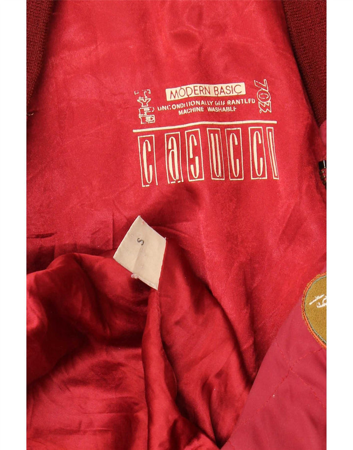 Casucci Chaqueta bomber holgada para hombre UK 36 Small Rojo Colorblock Poliéster