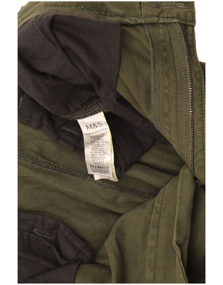 Marks & Spencer Pantalones cargo rectos para hombre W40 L31 Algodón caqui